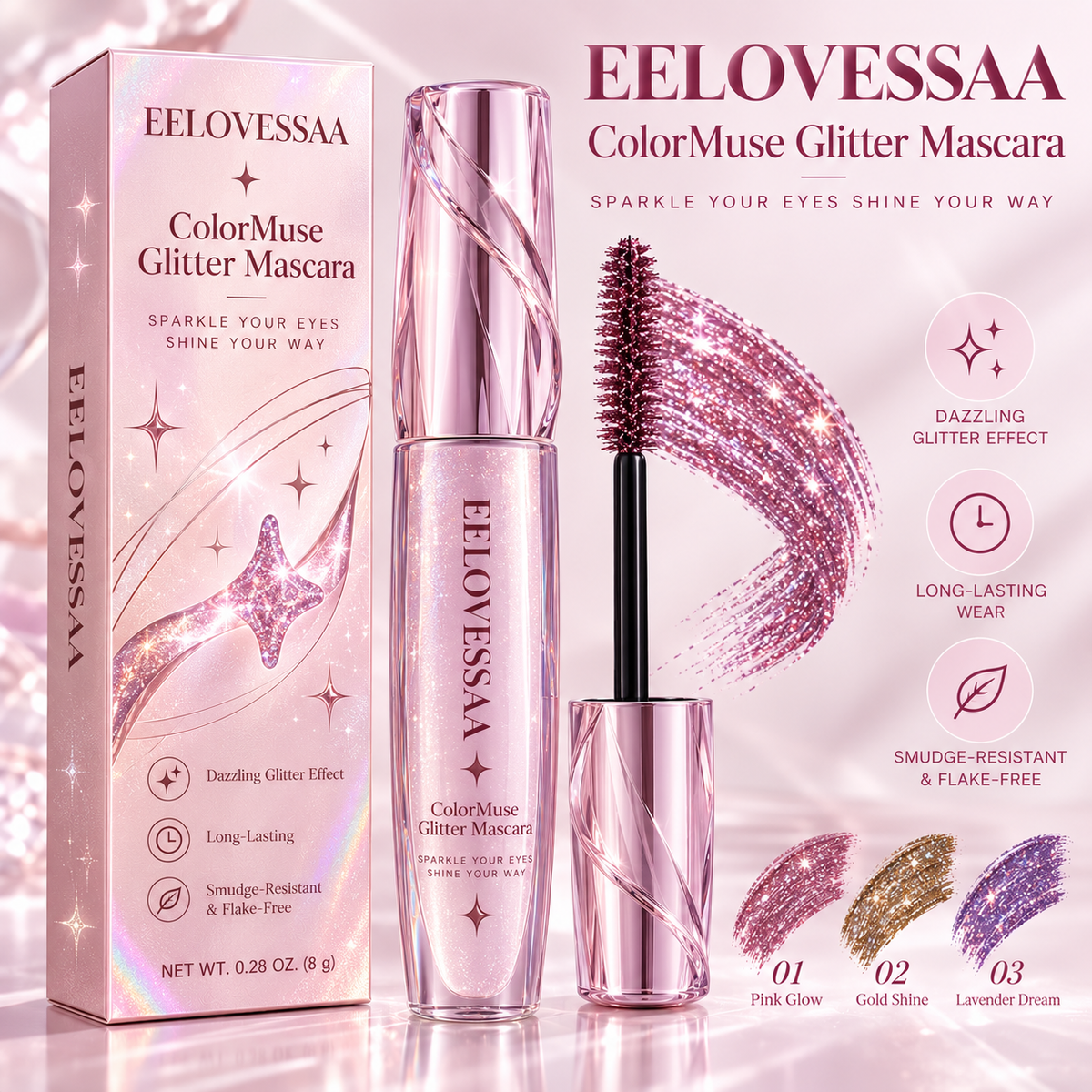EELOVESSAA ColorMuse Glitter Mascara