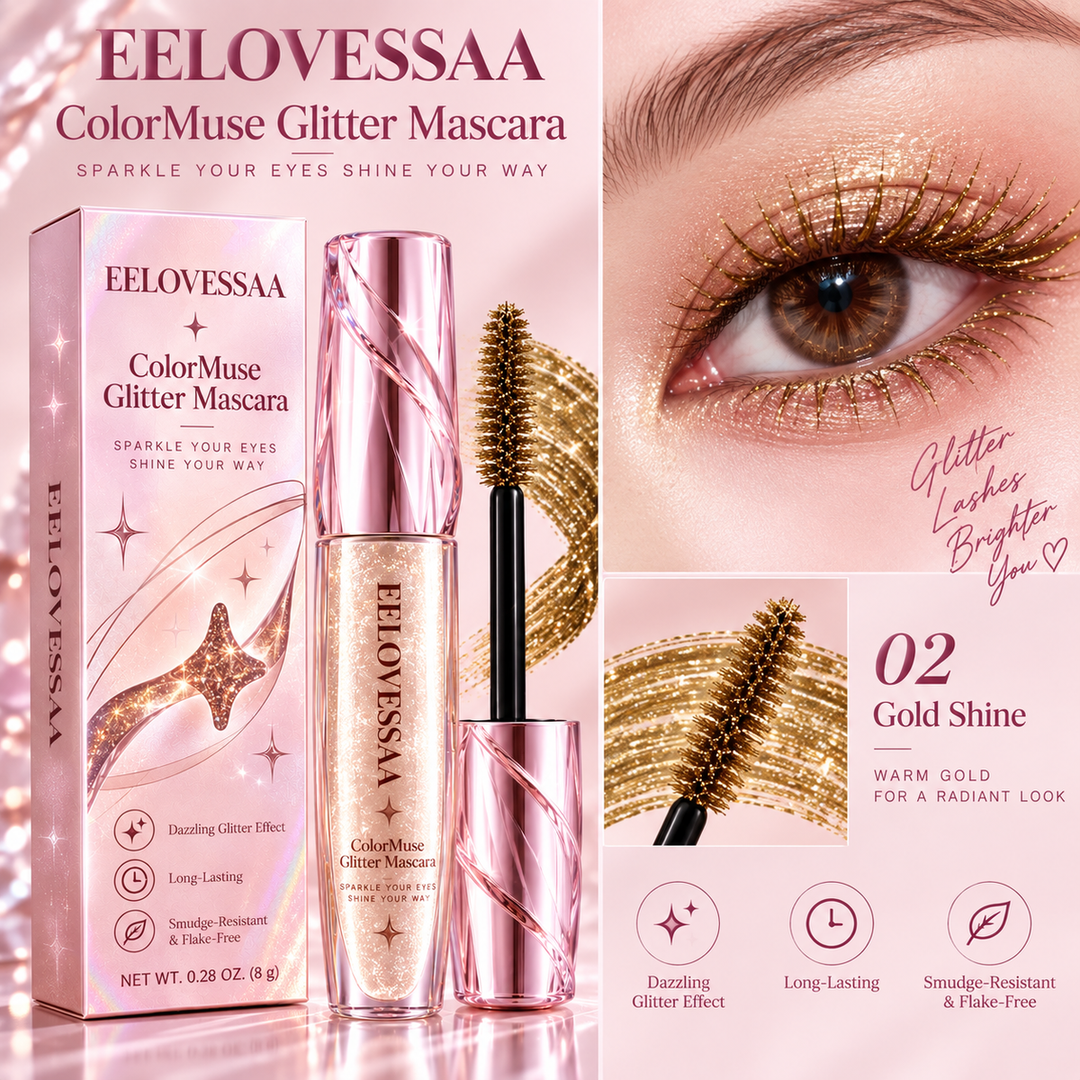 EELOVESSAA ColorMuse Glitter Mascara