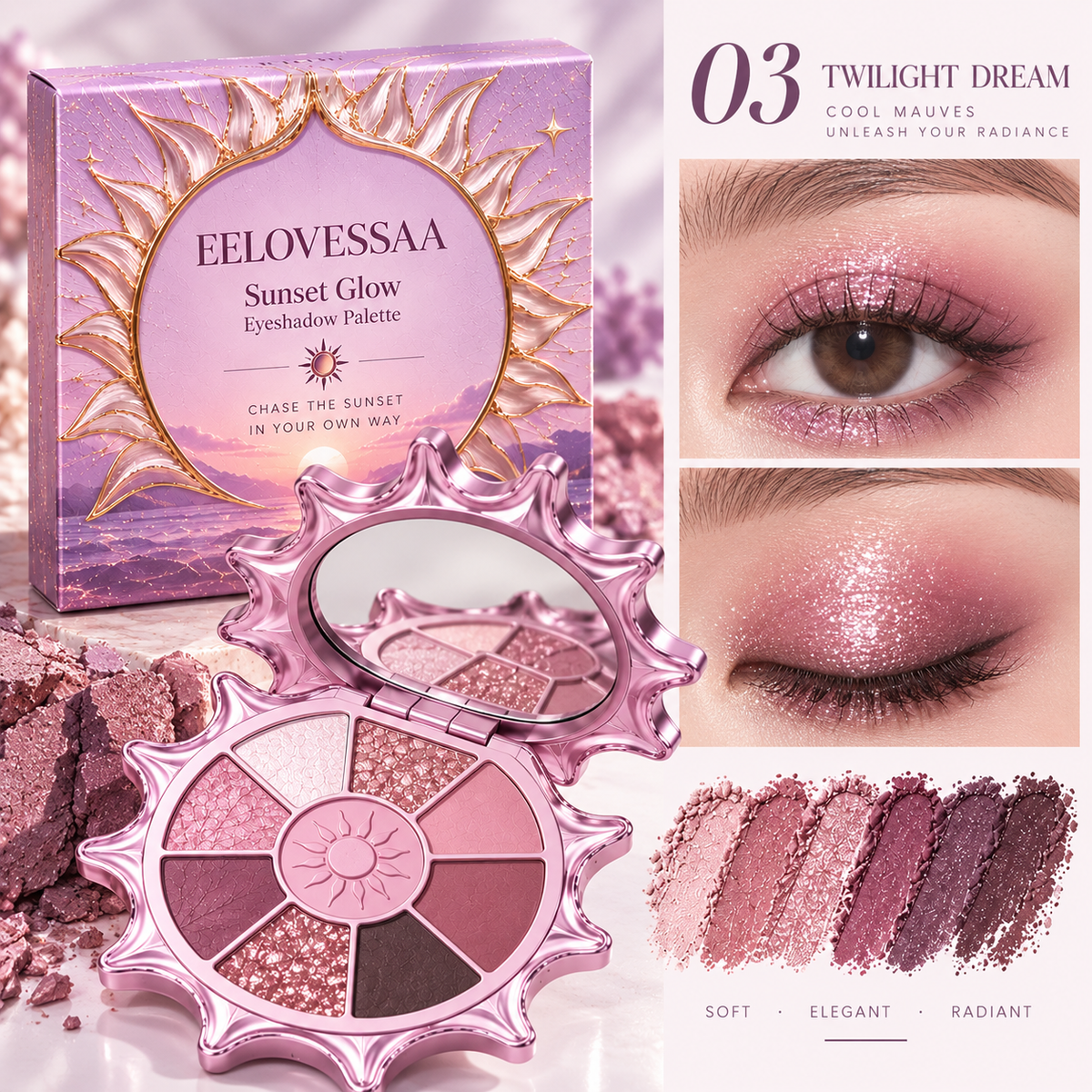 EELOVESSAA Sunset Glow Eyeshadow Palette