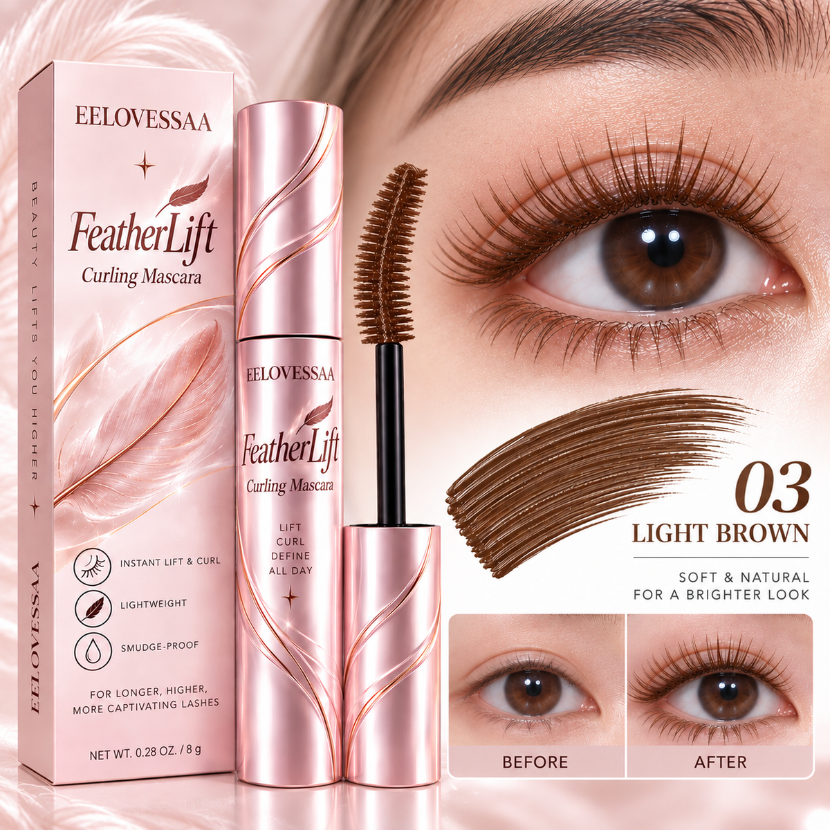 EELOVESSAA FeatherLift Curling Mascar